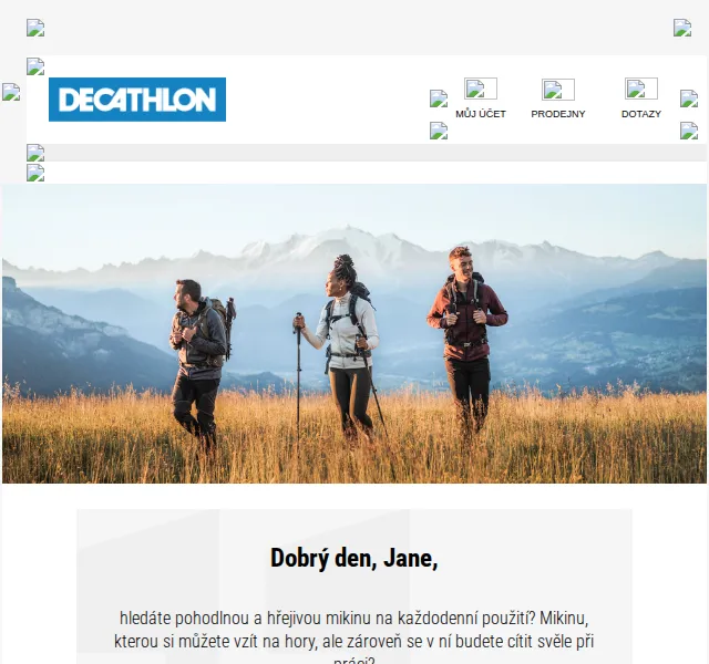 DECATHLON: Fleecové mikiny MH 520 od 599 Kč – červen 2026 | Nuslet.cz