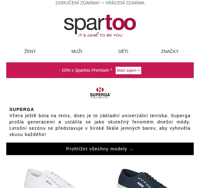 Spartoo.cz: Superga, Vans, Havaianas – doručení zdarma – červen 2026 | Nuslet.cz