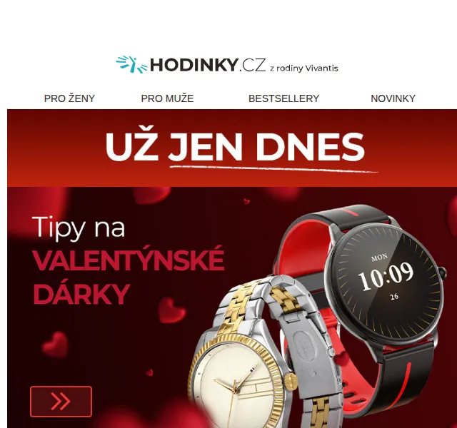 Hodinky.cz: Valentýnský speciál se slevou 15 % – únor 2026 | Nuslet.cz