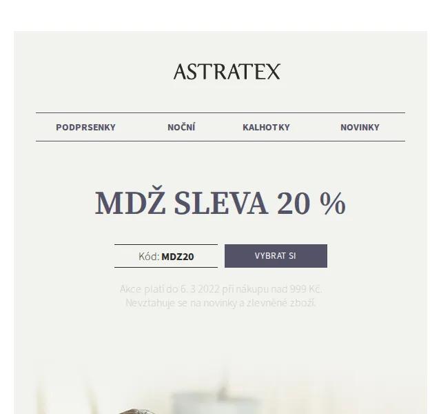 Astratex.cz: 20% sleva na prádlo a noční módu – červen 2026 | Nuslet.cz