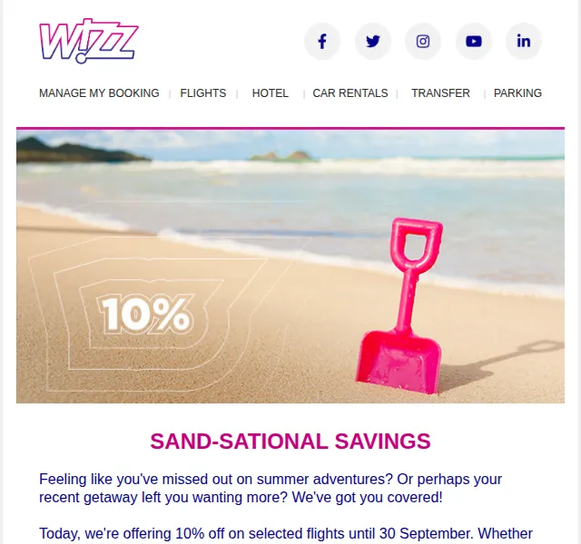 Wizz Air: 10% sleva na vybrané lety – červenec 2026 | Nuslet.cz