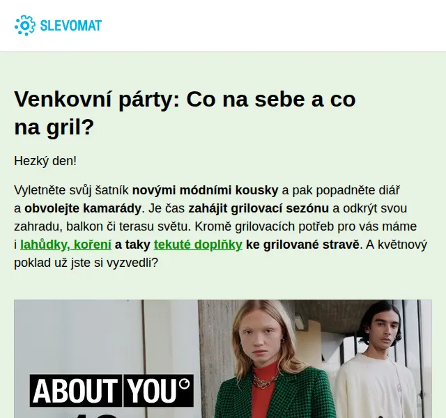 Slevomat: 18% sleva na módu About You – červen 2026 | Nuslet.cz