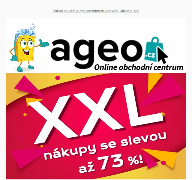 Ageo.cz: XXL balení se slevou až 73 % – červen 2026 | Nuslet.cz