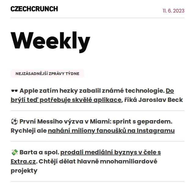 CzechCrunch: Apple brýle, Mikýř v AZ-kvízu a přehled zpráv – červenec 2026 | Nuslet.cz