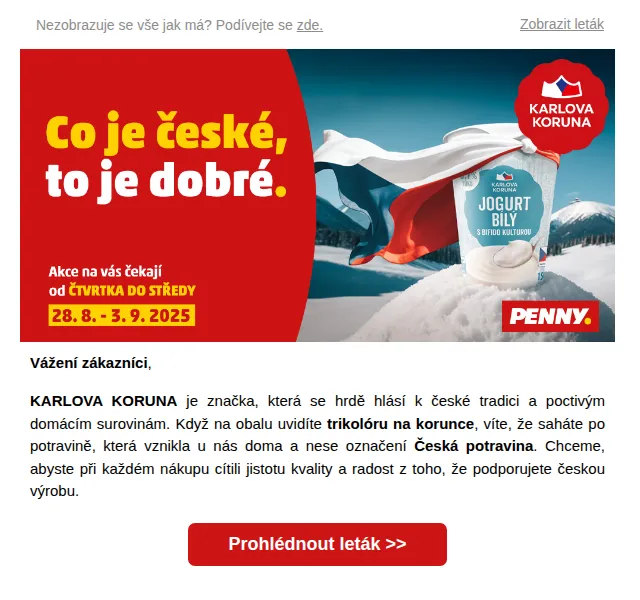 Penny: Karlova Koruna slevy až 57 % – srpen 2025 | Nuslet.cz
