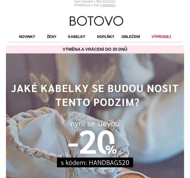 Botovo.cz: TOP kabelky podzimu s 20% slevou – červen 2026 | Nuslet.cz