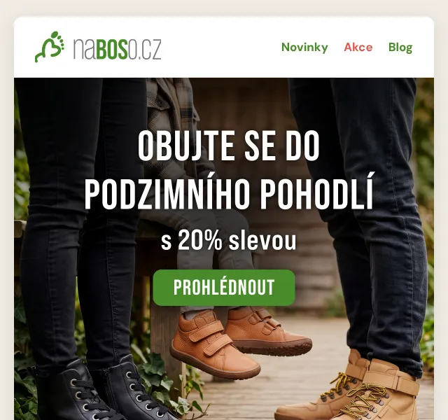 naBOSo: Sleva 20 % na podzimní novinky – září 2026