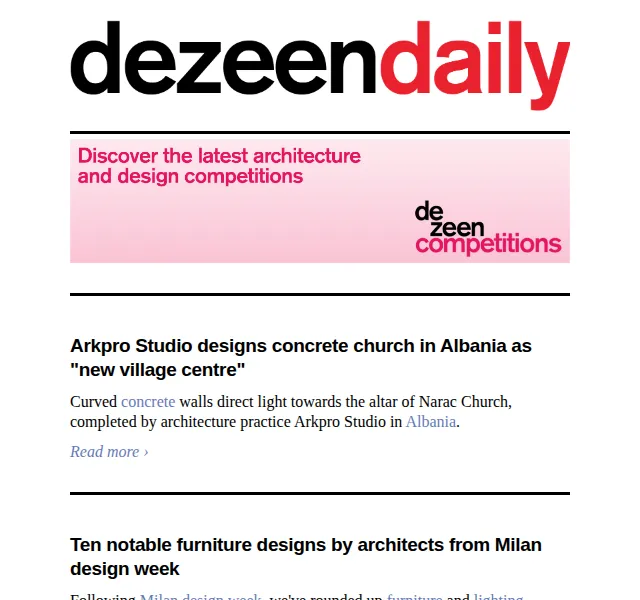 Dezeen Daily: Přehled novinek z designu – červen 2026 | Nuslet.cz