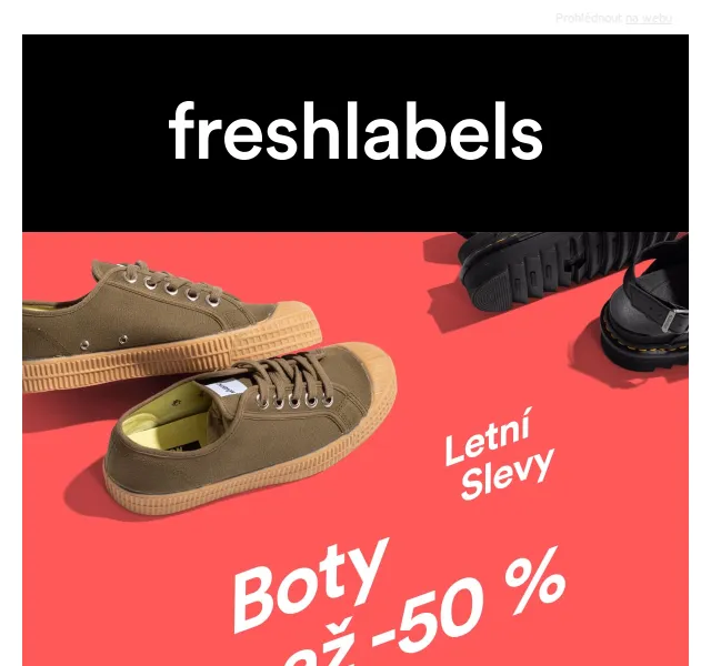 Freshlabels: slevy až 50 % na boty Veja, Dr. Martens – červen 2026 | Nuslet.cz