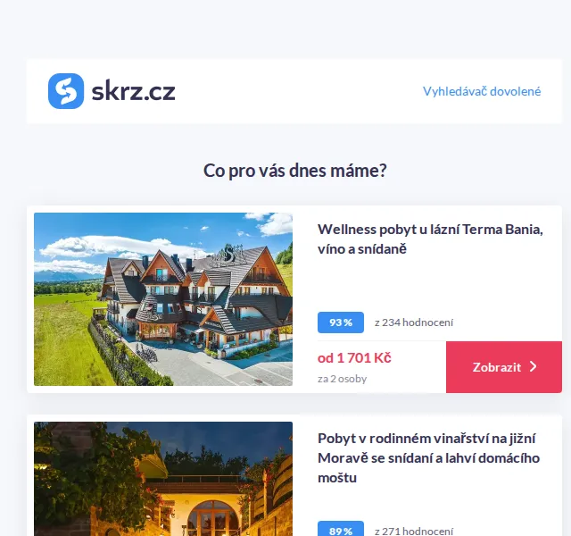 Vánoce na Skrz: wellness a pobyty do 2 000 Kč – červenec 2026 | Nuslet.cz