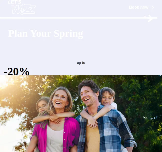Wizz Air: sleva až 20 % na jarní letenky – březen 2026 | Nuslet.cz