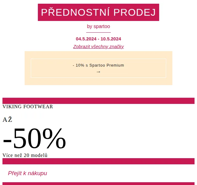 Spartoo: sleva až 50 % na Viking, Jonak, Michael Kors – červen 2026 | Nuslet.cz