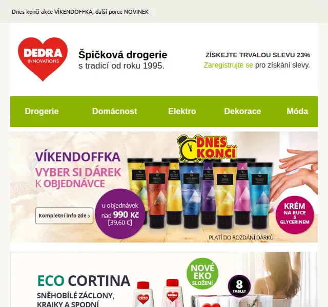Novinky DEDRA INNOVATIONS: sleva 23 % – červen 2026 | Nuslet.cz