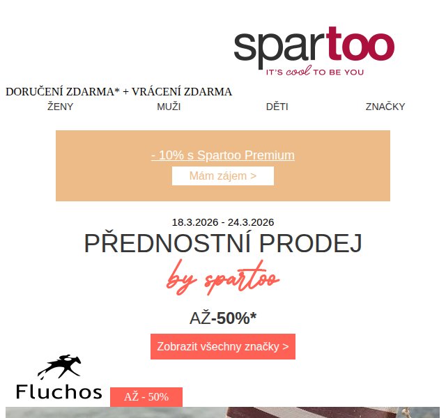 Spartoo.cz: Slevy až -50% na Timberland, Kappa, Element – březen 2026