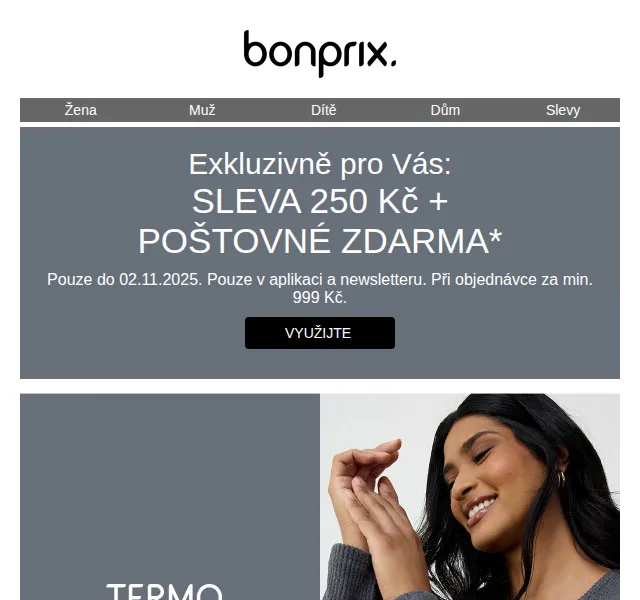 bonprix: SLEVA 250 Kč + poštovné zdarma – červenec 2026 | Nuslet.cz