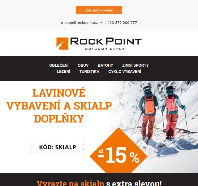 Rock Point: 15% sleva na skialp batohy a pásy – červen 2026 | Nuslet.cz