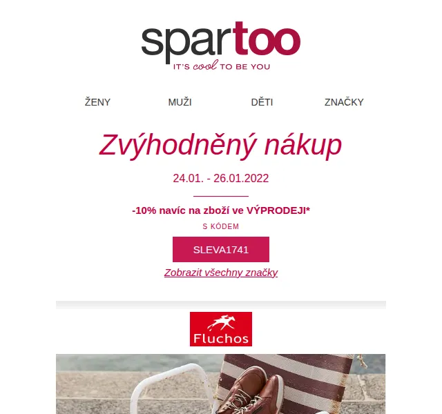 Spartoo: -50% na Fluchos, Airstep, Crocs – červen 2026 | Nuslet.cz