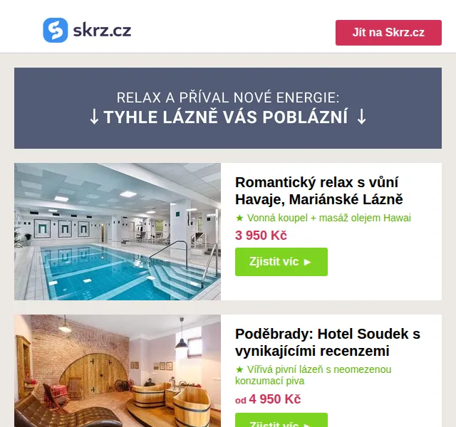 Vánoce na Skrz: wellness pobyty se slevou až 40% - červen 2026 | Nuslet.cz