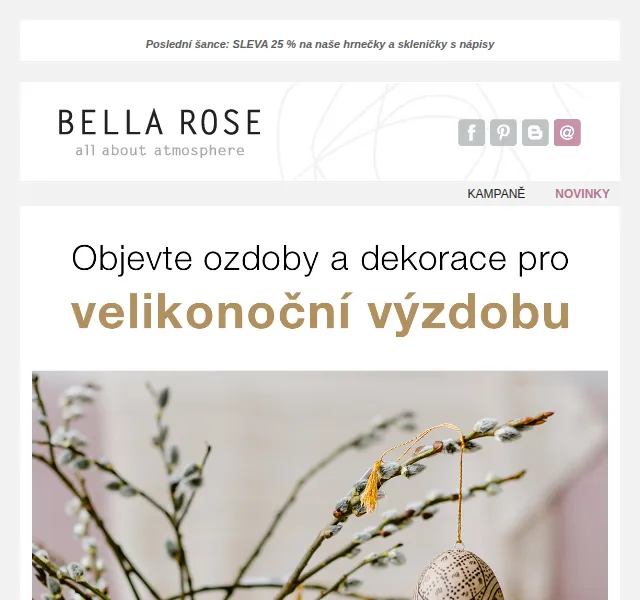 Bella Rose: Velikonoční dekorace a 25% sleva – červen 2026 | Nuslet.cz