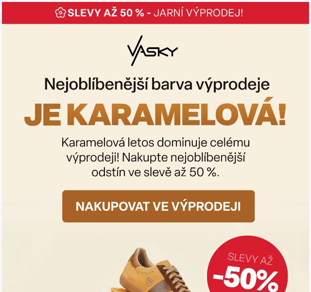Vasky: Karamelová barva bot – duben 2026 | Nuslet.cz