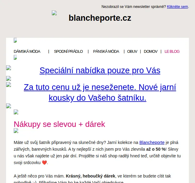 Blancheporte: Jarní móda až -50 % – červen 2026 | Nuslet.cz