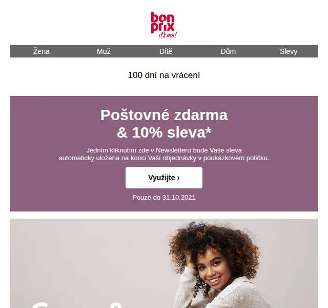 Bonprix: 10% sleva + poštovné zdarma – říjen 2021 | Nuslet.cz