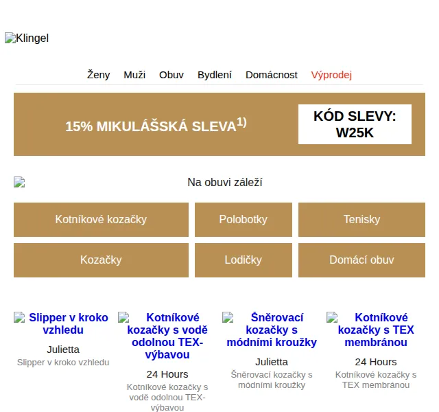 KLiNGEL: Mikulášská sleva 15% a dárek zdarma – prosinec 2023 | Nuslet.cz