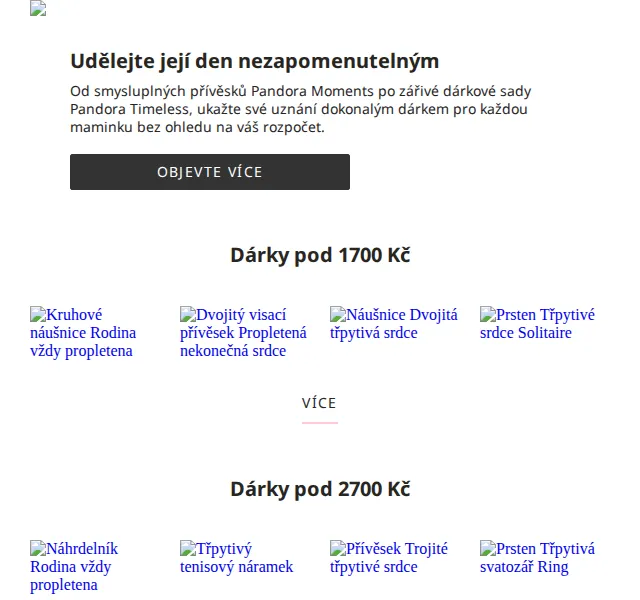 Pandora: Dárky ke Dni matek – červen 2026 | Nuslet.cz