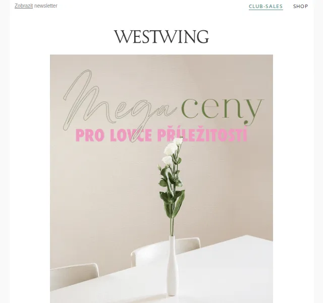 Westwing: Mega výprodej až -75 % na nábytek a dekorace – červenec 2026 | Nuslet.cz