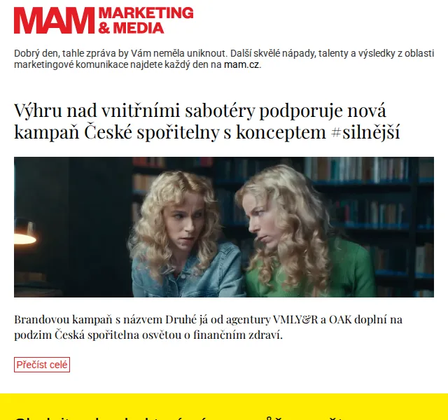 Marketing & Media: kampaň České spořitelny #silnější – červenec 2026 | Nuslet.cz