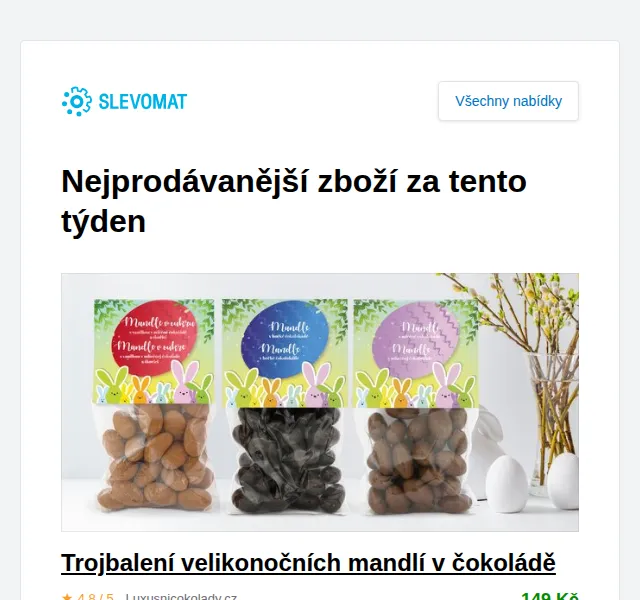Slevomat: Velikonoční mandle v čokoládě – červen 2026 | Nuslet.cz