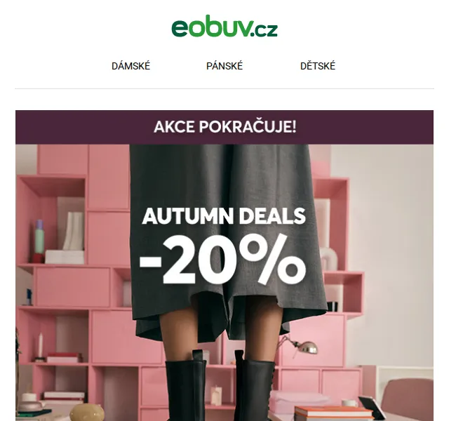 eobuv.cz: extra 20% sleva na boty – červenec 2026 | Nuslet.cz