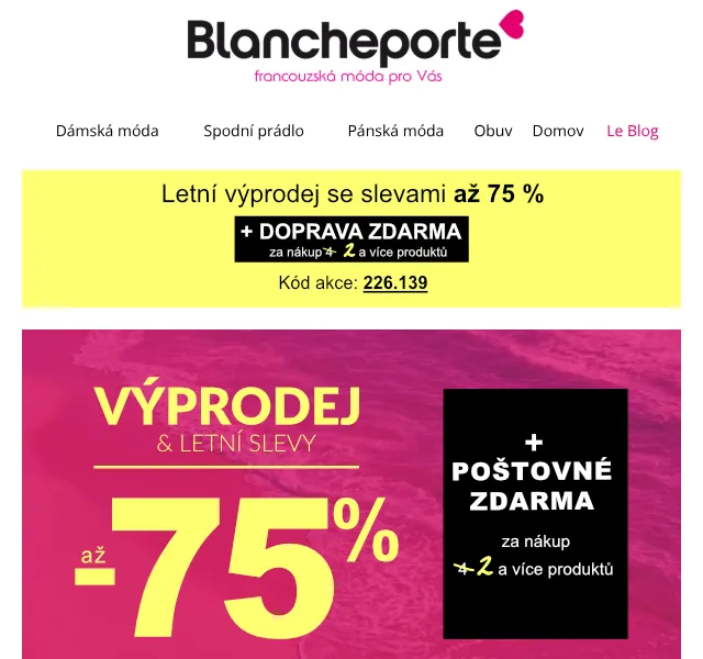 Blancheporte: Letní móda – slevy až -75 % | červenec 2026