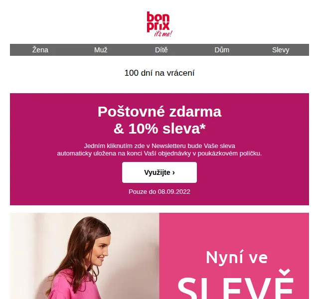 bonprix: 10% sleva + poštovné zdarma – červenec 2026 | Nuslet.cz