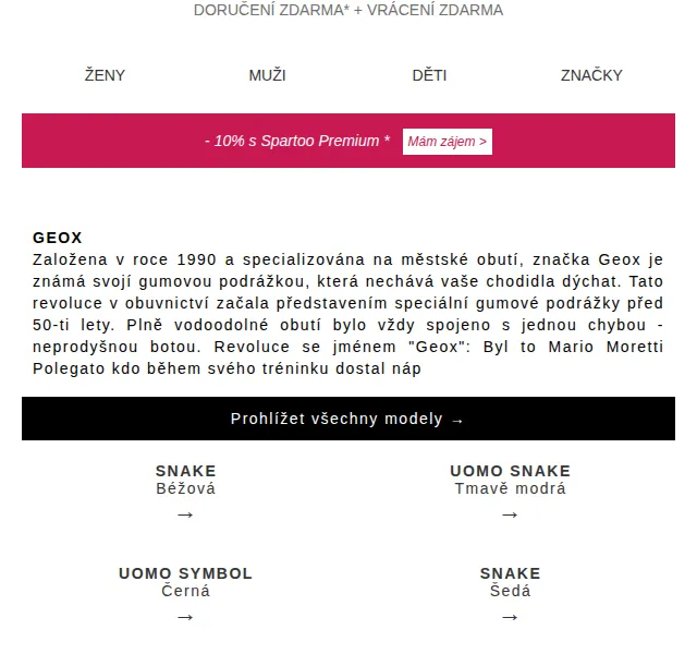 Spartoo: doručení zdarma Geox, Pepe Jeans, Kappa – červen 2026 | Nuslet.cz