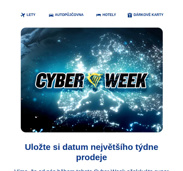 Ryanair: Cyber Week akce – červenec 2026 | Nuslet.cz