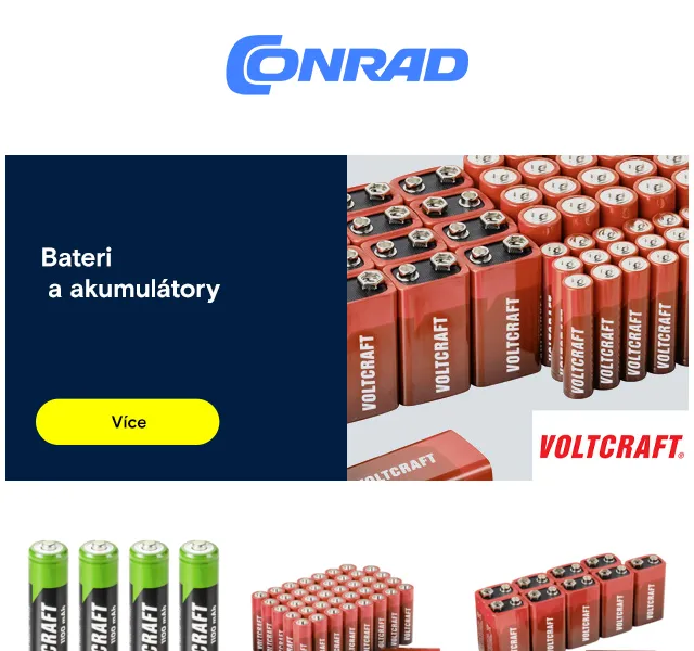 Conrad Electronic: Baterie a nabíječky Voltcraft – červen 2026 | Nuslet.cz