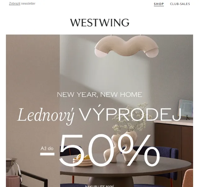 Westwing: Lednový výprodej až -50 % na nábytek – červenec 2026 | Nuslet.cz
