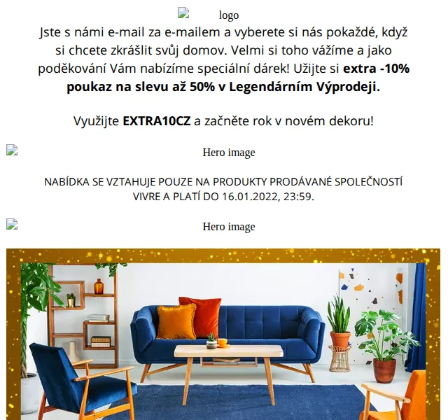 Vivre: Extra -10% na Legendární Výprodej – červen 2026 | Nuslet.cz