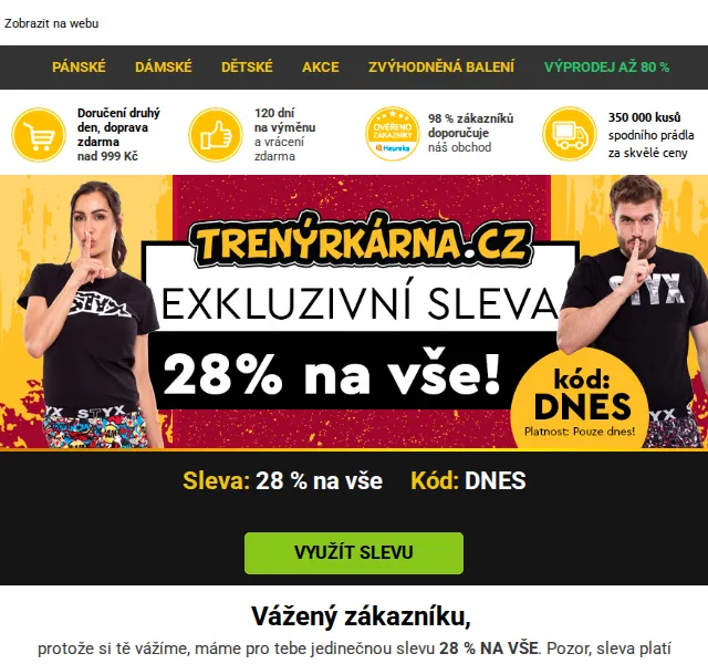 Lukáš z Trenýrkárna.cz: 28 % na vše – červenec 2026 | Nuslet.cz