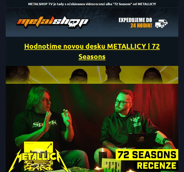 METALSHOP: Metallica '72 Seasons' merchandise – hodnocení alba – červen 2026 | Nuslet.cz