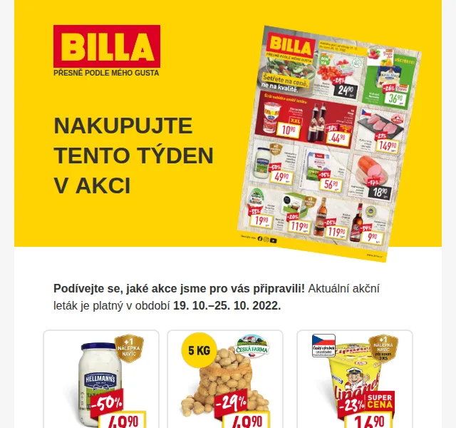 Billa: Hellmann's Tatarská omáčka 50% – říjen 2022 | Nuslet.cz