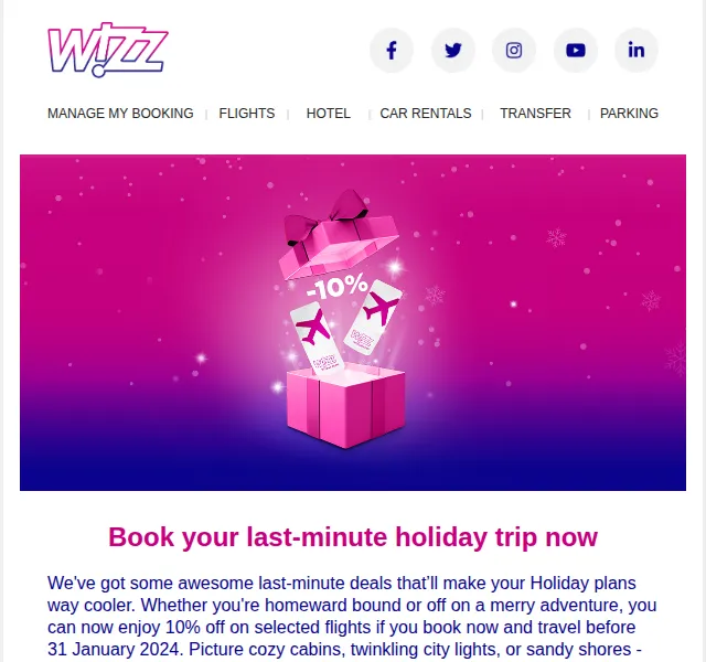 Wizz Air: Sleva 10 % na letenky dnes – červenec 2026 | Nuslet.cz