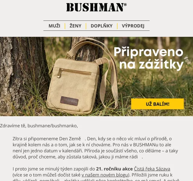 BUSHMAN: Outdoorové oblečení na Den Země – duben 2026