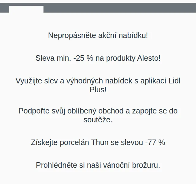 Lidl: Sleva -25 % na Alesto a porcelán Thun -77 % – červen 2026 | Nuslet.cz