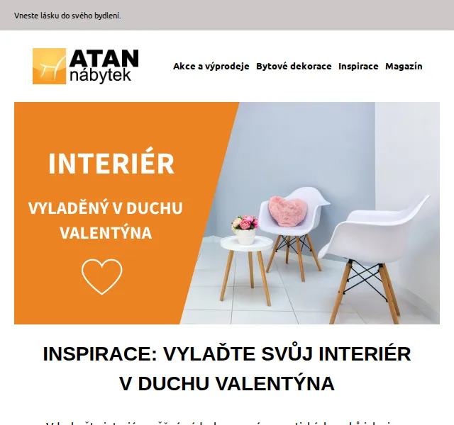 ATAN nábytek: Valentýnské dekorace a bytové doplňky – červenec 2026 | Nuslet.cz