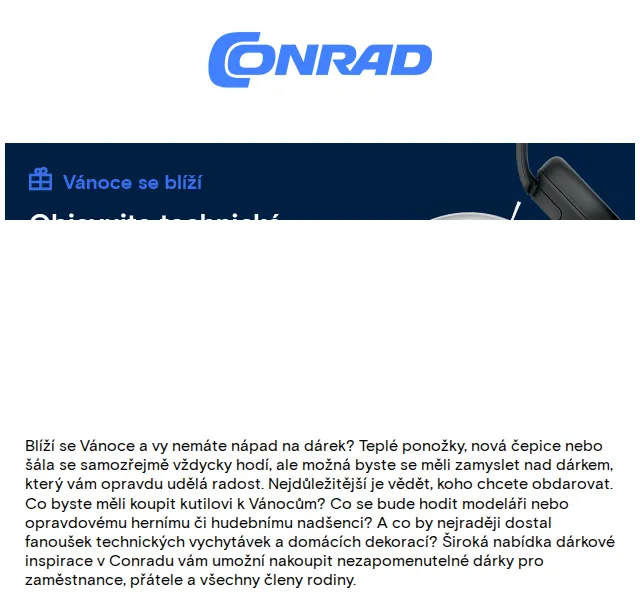 Conrad Electronic: Slevy na dárky až 16 % – červen 2026 | Nuslet.cz