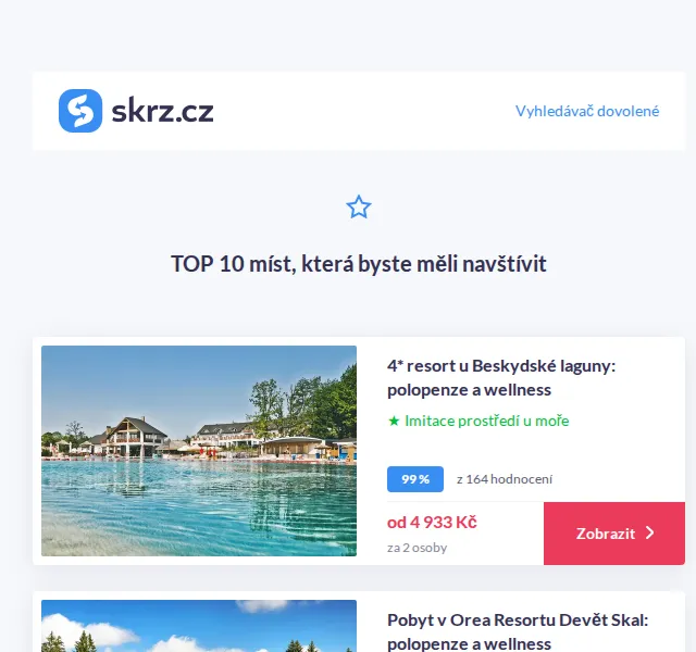 Vánoce na Skrz: Top 10 pobytů s wellness – červenec 2026 | Nuslet.cz