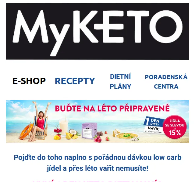 MyKETO: sleva 15 % a 1 den diety zdarma – červenec 2026 | Nuslet.cz