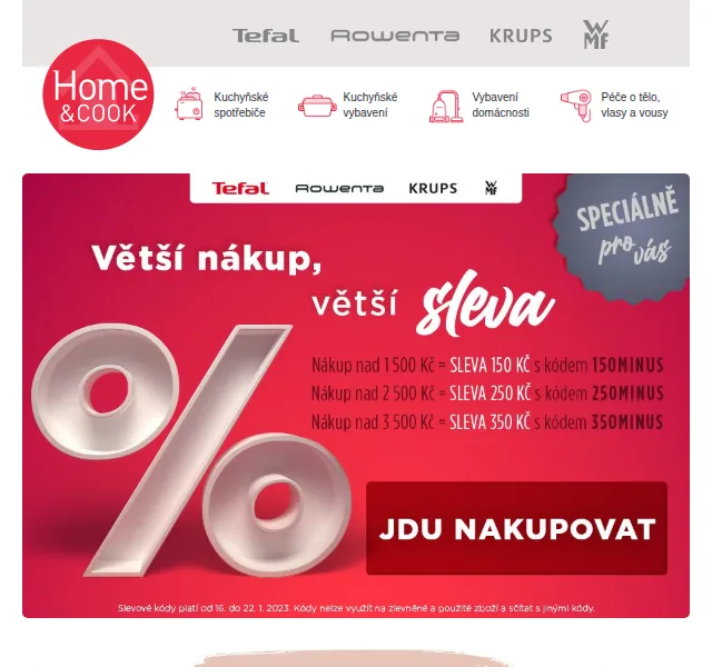 Home & Cook: Sleva až 350 Kč na Tefal – červen 2026 | Nuslet.cz